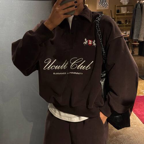Women's Sweater Versatile Half Zip Sweatshirt 2025 Spring Au