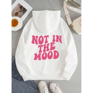 Letter Sweats Not Autumn Fashion Hoody Mood The Size Plus