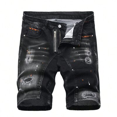 Summer Ripped Shorts Jeans Men Denim Shorts Pants Straight S