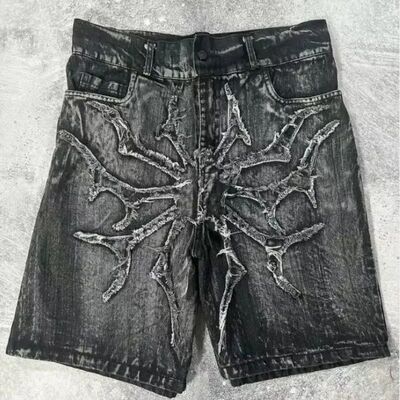 American Retro New Y2K Antique Patchwork Embroidered Irregul