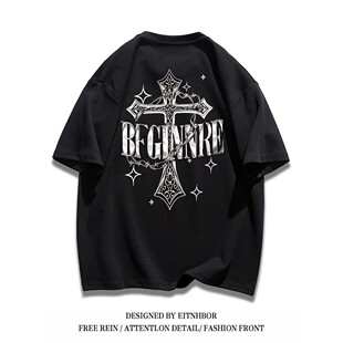 Men Summer ort irt Loose Cotton Sve Heavyweight Fit Pure