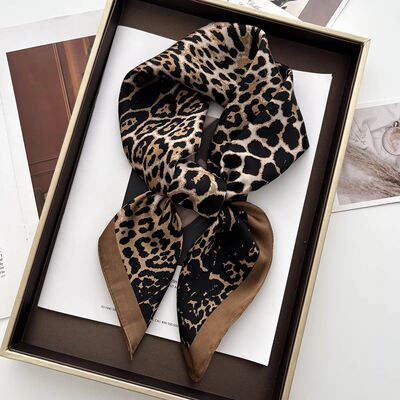 Luxury Floral Print Female Satin Neck Scarf Square Hair Scar