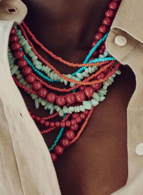 European And American Luxury Design Bead Stacking Collarbone