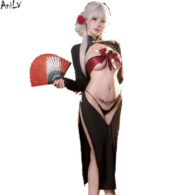 AniLV Chinese Hanfu Qipao Dress Sexy Lingerie Clothes Women