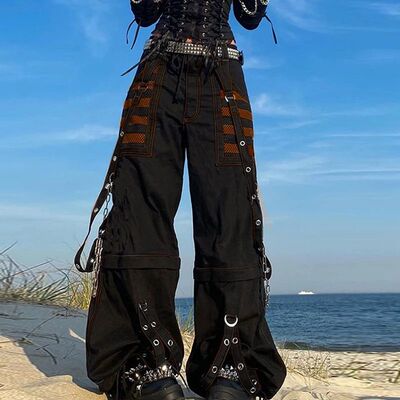 Maemukilabe Cyber Grunge Cargo Pants Harajuku Baggy Jeans Pu