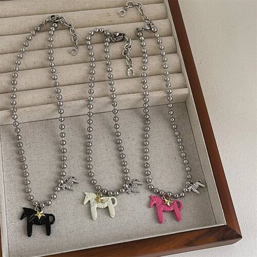 LATS White Black Green Blue Pink Color Enamel Colt Horse Pen