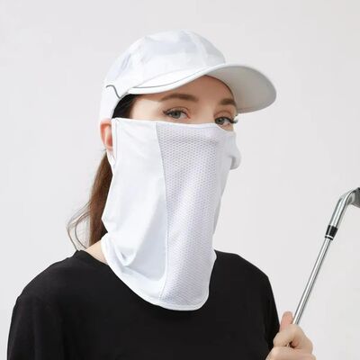 Summer UV Protection Ice Silk Mask Sun Proof Bib Solid Color