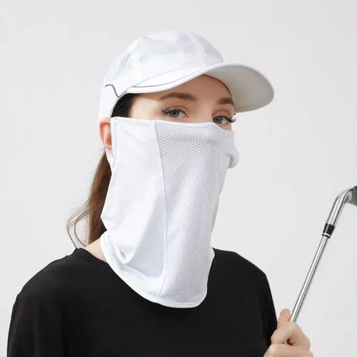 Summer UV Protection Ice Silk Mask Sun Proof Bib Solid Color