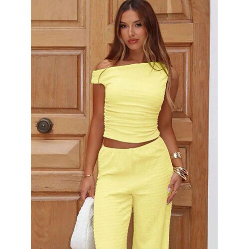 Fashionable and hot girl sleeveless single-shoulder top, hig