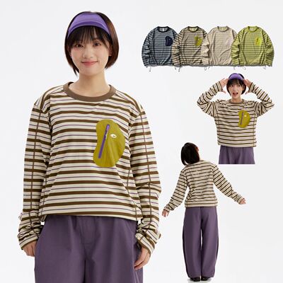 Retro Striped Long Sleeve T?Shirt Unisex Antibacterial Quick