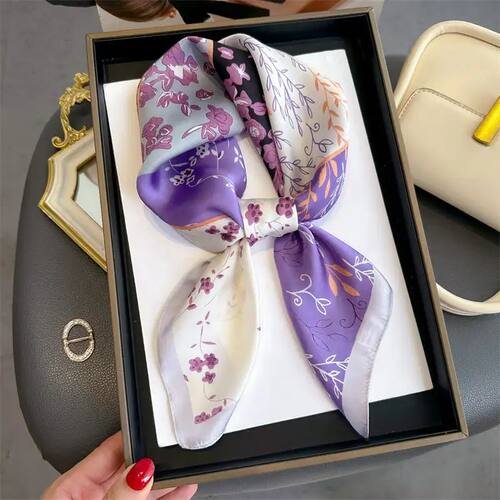 Luxury 70cm Silk Square Scarf Women Satin Bandana Print Scar
