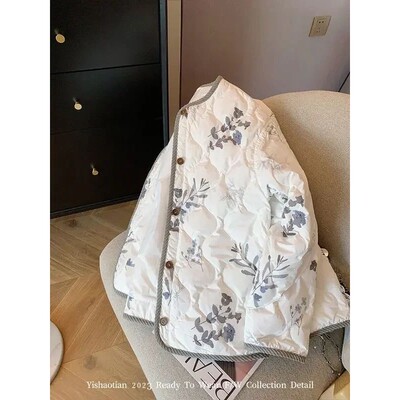 Stylish 2024 jacket with beautiful Y2K floral print, Korean
