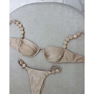 2026 Sexy Bikini Set High Waist Golden Printed Women Swimwea