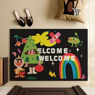 Welcome Entrance PVC Style Floo slip Cartoon Non Ins Doormat