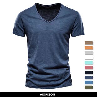 shirt Design 100% Fashion neck Men Cotton Quality Brand