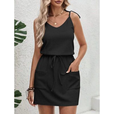 ShangVCollar Split Lace-up Irregular Dress Summer New Waist-