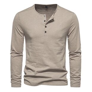 shirt Bottoming Long Shirt Fit Sleeved Slim Men Cotton