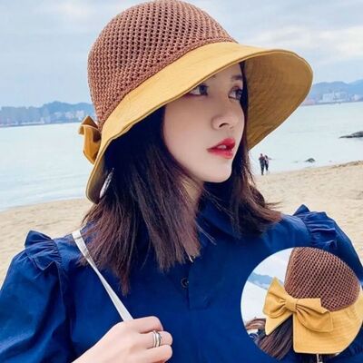 Summer Women Bucket Hat Anti-UV Sun Hats Soft Portable Wide