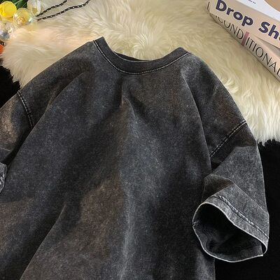 Quality Oversized Acid Washed Y2K T Shirt men Vintage T-shir