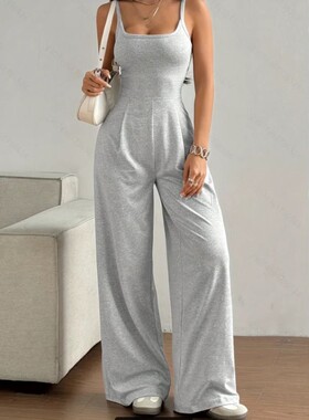 Women's Casual Halter Jumpsuit Spring and Summer Daily Solid