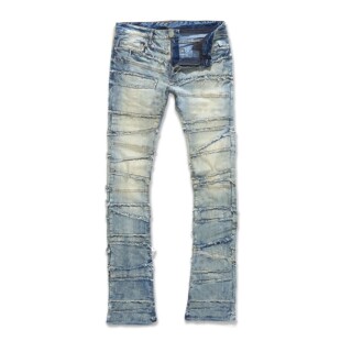 Fit Flared Slim Ripped Stacked Men Jeans New 2025