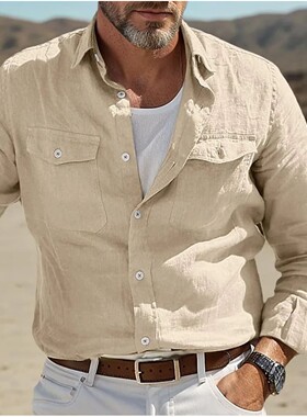 Men's Shirts Shirts for Man Men's Shirt Linen Shirt Shirts M