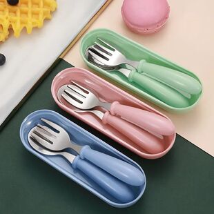Forks Box Kids 3pcs Steel Spoon Stainless Cutl Children