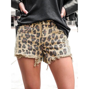 orts Women Straight Printed Leg Waist Denim High Faionable