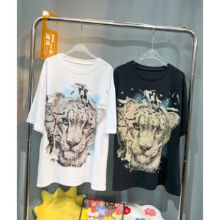 Rhinestone loose mid Oversized round tiger length European