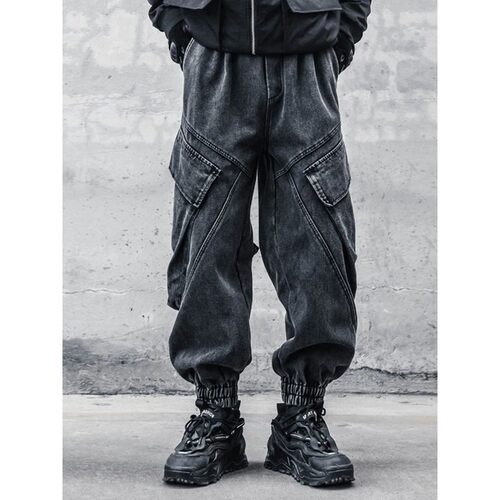 2023 High Street Punk Hip Hop Wide Leg Baggy Jeans Men Washe