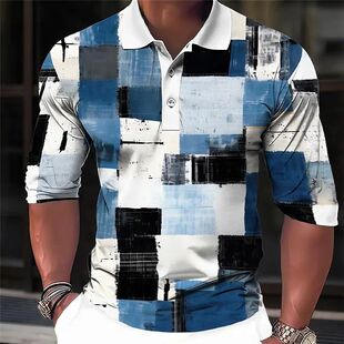 Sleeve Men Breathable Shirt Polo Long Plaid Winter Fall