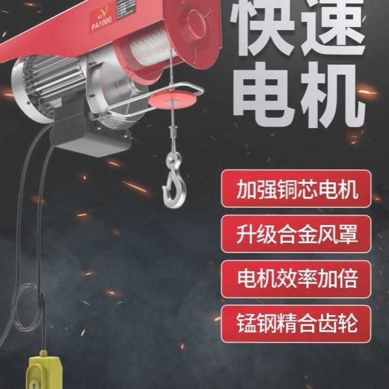 德国进口大功率快速微型电动葫芦220v家用小吊机提升机1吨绞盘