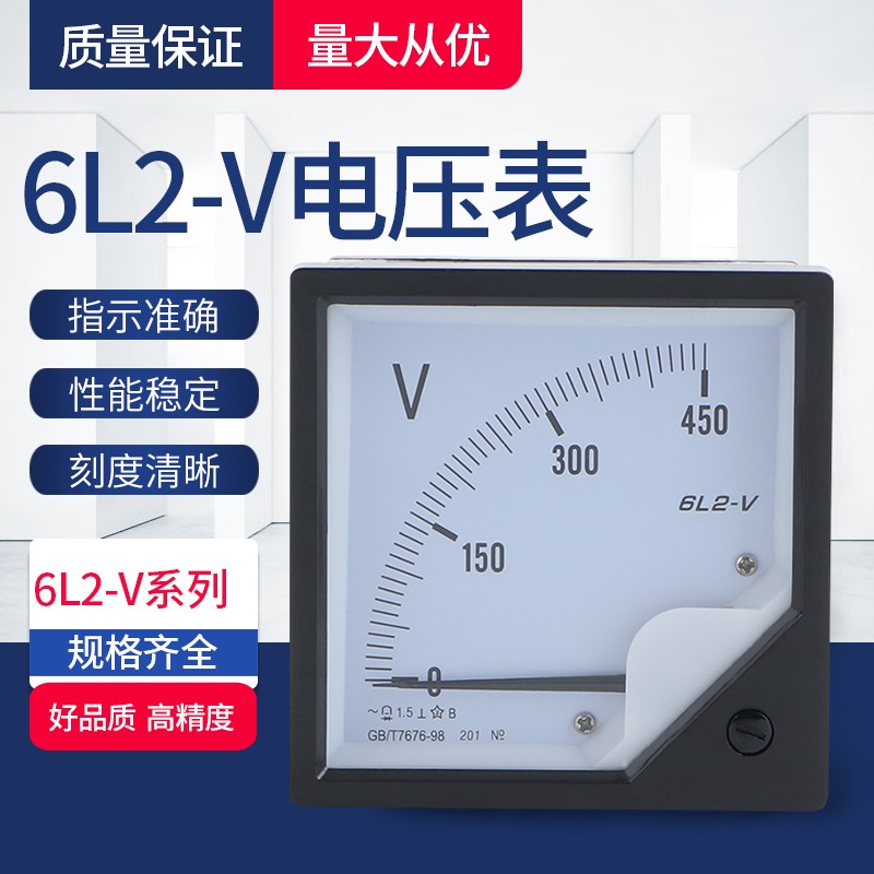 6L2-V交流电压表 6L2指针式电压表 50V 100V 150V 250V 300V 450V