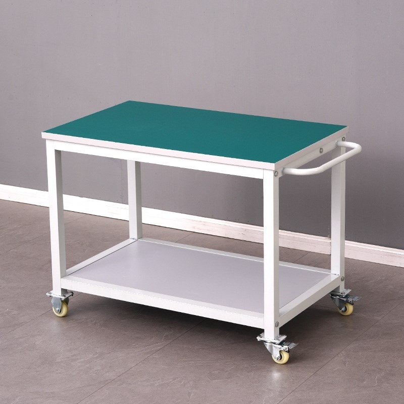 工具车防静电手推车可移动工作台双层物料周转车带轮小分拣桌车间