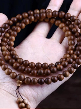 檀香木手串老印度老山檀香108颗佛珠念珠项链文玩香檀木手链男女