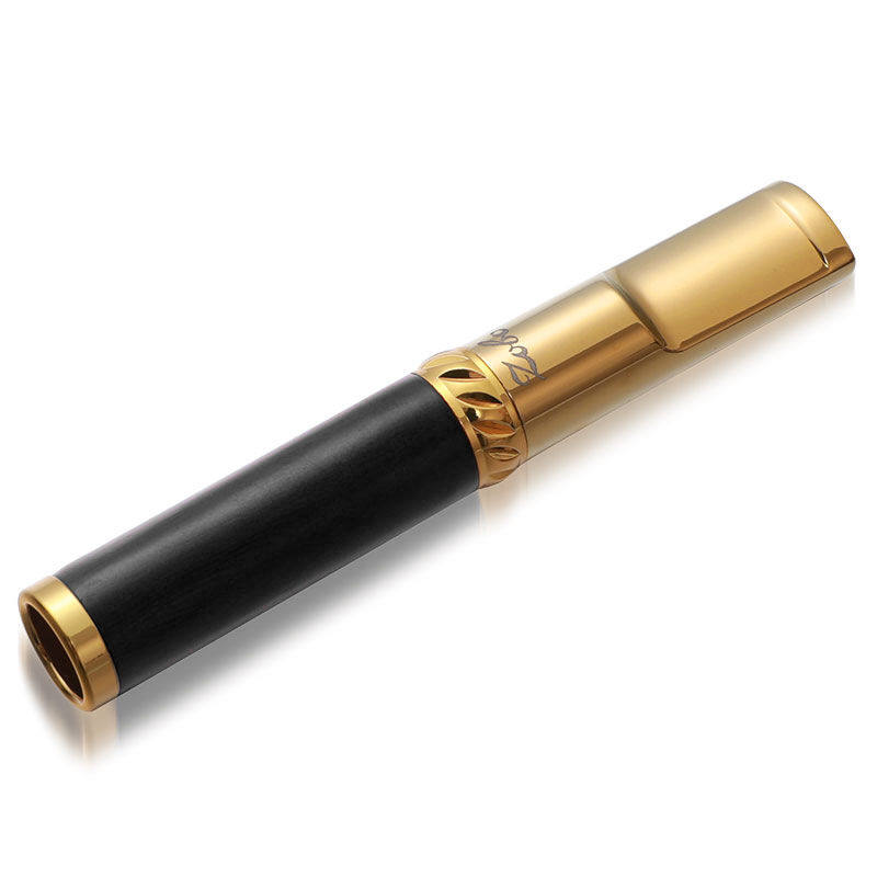 正牌粗细双用黑檀木微孔过滤金属咬嘴清洗型烟嘴礼盒装ZB220A