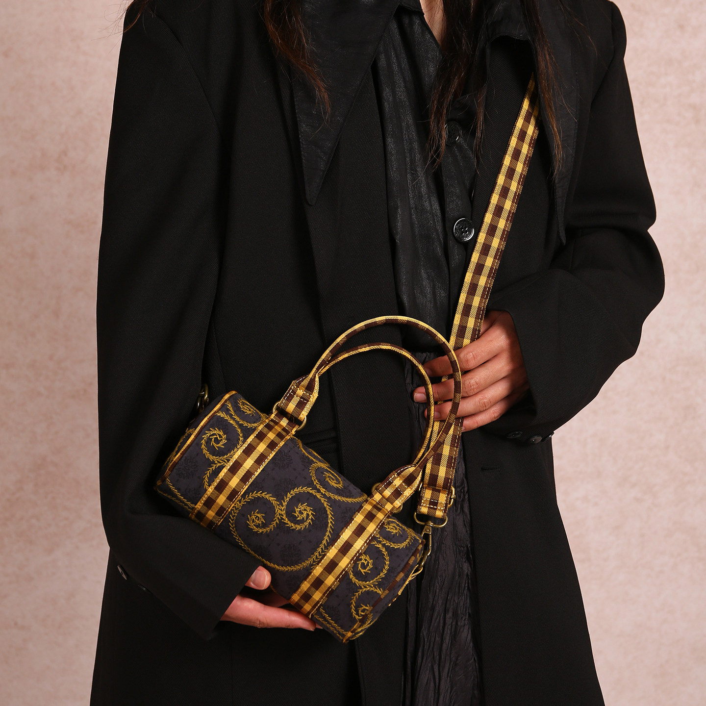 咩奇 【美式果酱】圆筒包复古棉麻刺绣小众设计感手提斜挎腋下包,箱包皮具/热销女包/男包,波士顿包,淘宝优惠券,粉丝福利购,淘宝优惠卷