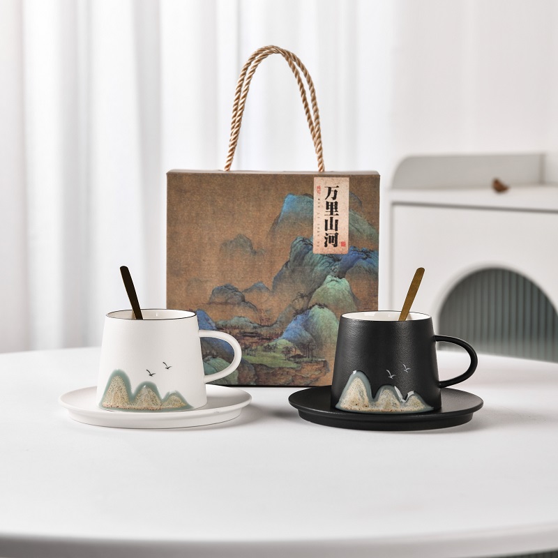 远山家用手绘陶瓷咖啡杯