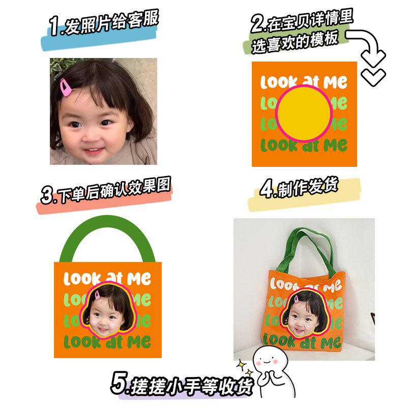 diy帆布包来图定制印logo宠物照片大容量 单肩宝宝头像妈咪包礼物