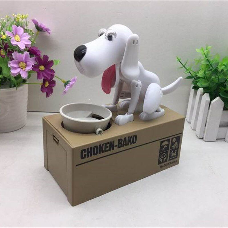 抖音创意电动卡通偷钱狗财迷贪钱吃钱狗吃钱狗存钱罐财犬箱存钱筒