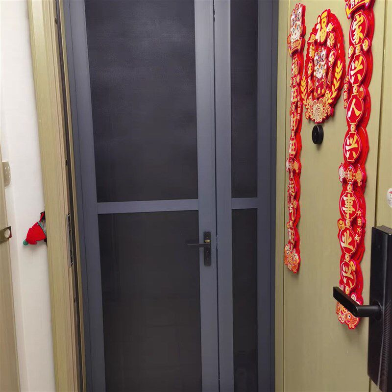子母门纱门对开纱门四开入户大门金钢网纱门厨房房间防蚊平开纱门