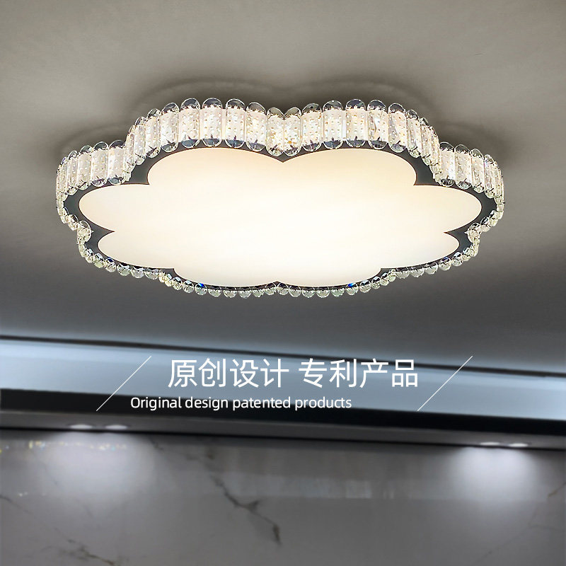 轻奢花形卧室灯具简约现代LED客厅灯创意异形书房饭厅水晶吸顶灯