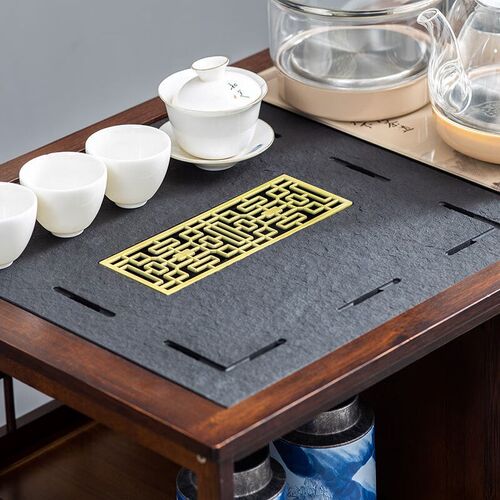 淘慕新中式移动茶桌家用小茶台客厅非实木茶车阳台泡茶几烧水壶一