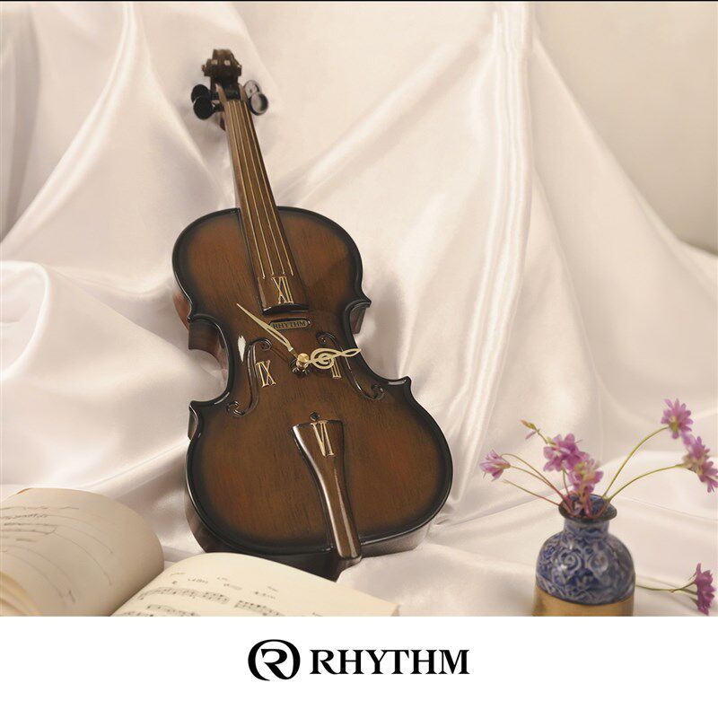 RHYTHM丽声静音实木挂钟表客厅家用2026新款轻奢简约创意摆件时钟