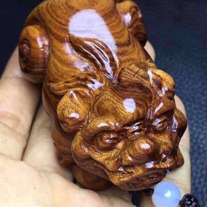 黄花梨木雕手把件貔貅手工实木雕刻可把玩可摆件的工艺礼品摆饰