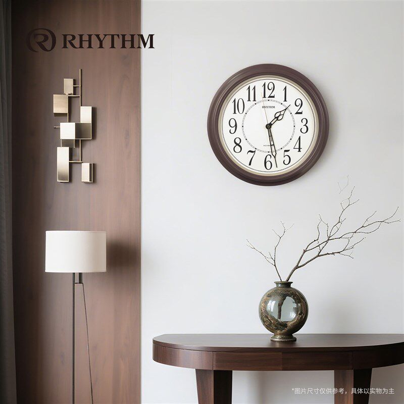 RHYTHM丽声静音挂钟客厅家用2026新款轻奢简约时尚创意时钟表挂墙