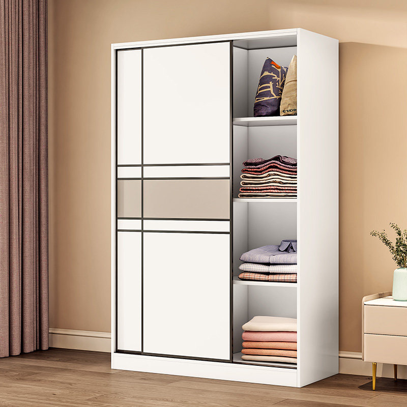 衣柜家用卧室推拉门实木生态板简约出租房小户型定制简易儿童衣柜