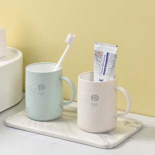 精选漱口杯简约家用三口之家洗漱杯情侣卡通可爱加厚牙刷杯轻奢牙