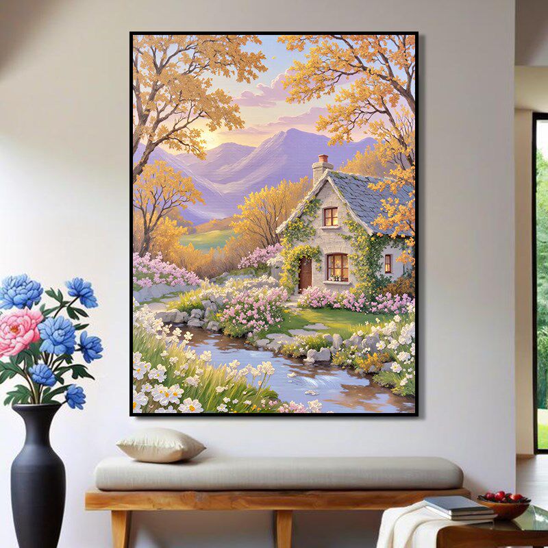 云栖画 画境客厅装饰画 画宫崎骏风景治愈系卧室床头挂画 画书桌