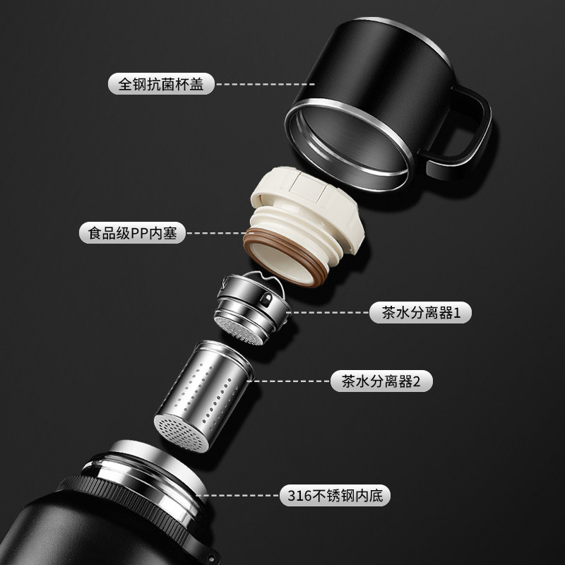 保温杯男款大容量1000ml可携式316不锈钢泡茶杯女生水壶大号水杯